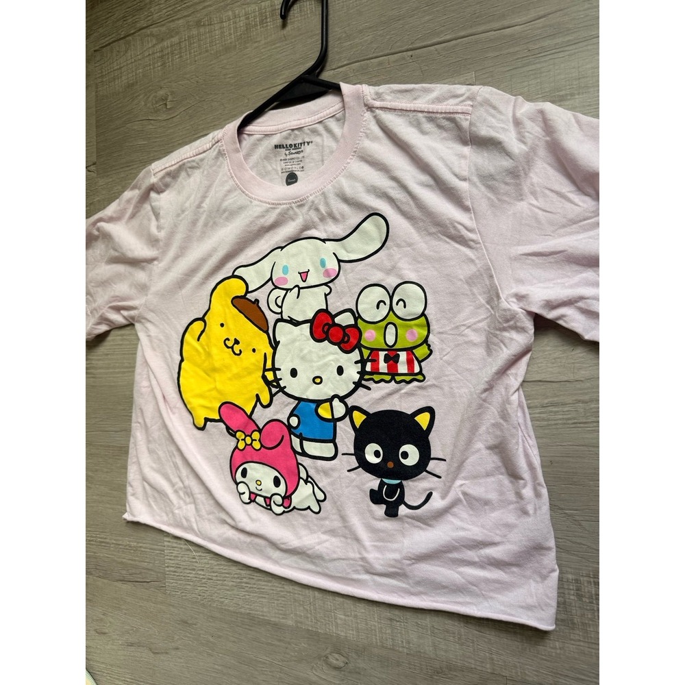 Pink light Hello Kitty friends crop‎ boxy tee shirt women's medium - Picture 6 of 7